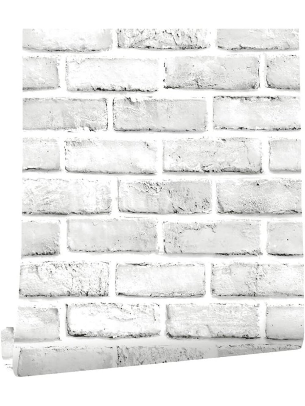 Peel and Stick White Brick Wallpaper - Faux Contact Paper for Home Decor 787βΓ18